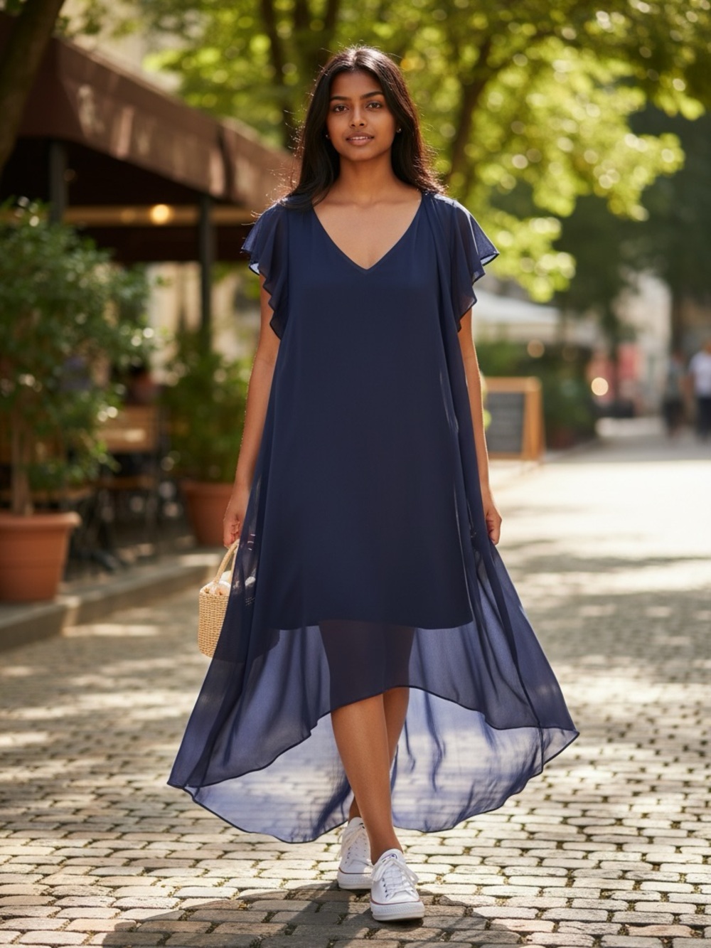 Adrianna Papell Black Midi Dress